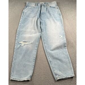 Betro Simone Jeans Women 31x26 Blue Denim Mom Cropped Button Fly  Distressed